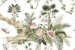 Abstract tropical nature wallpaper leaves flowers