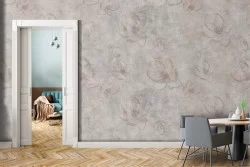 Refined vintage wallpaper with stylized nature flowers