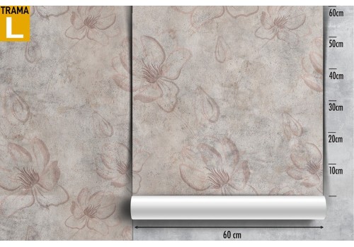 Refined vintage wallpaper with stylized nature flowers 2