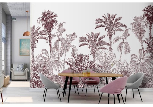 Tropical forest nature stylized wallpaper