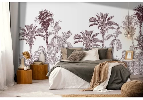 Carta da Parati foresta tropicale natura stilizzata 2