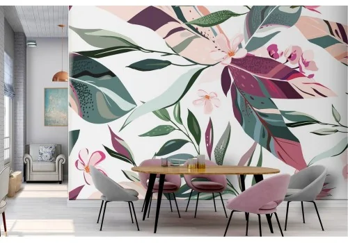 Wallpaper nature leaves modern design