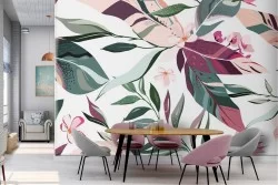 Wallpaper leaves nature modern design