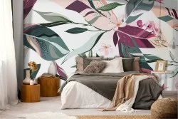 Modern Nature Leaves Wallpaper