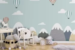 Carta da Parati Paesaggi Razzi aerei mongolfiere