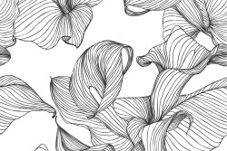 Carta da Parati fiori stilizzati natura moderna