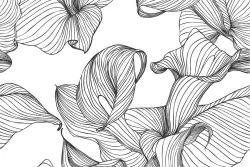 Carta da Parati fiori stilizzati natura moderna