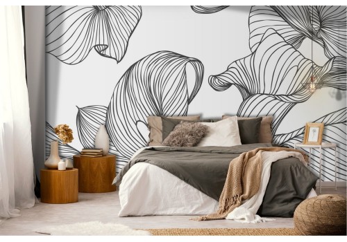 Modern nature stylized flowers wallpaper 2