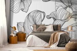 Modern Flowers Wallpaper Stylized Nature