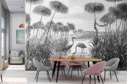 Carta da Parati paesaggio tropicale natura e animali