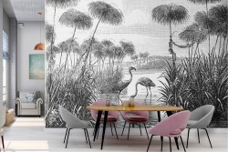 Tropical landscape nature and animals wallpaper