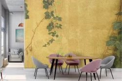 Photorealistic wallpaper with concrete surface and ivy