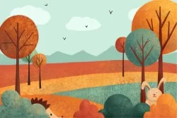 Carta da Parati paesaggio natura bambini alberi