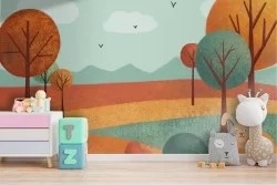 Carta da Parati paesaggio natura bambini alberi