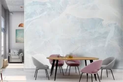 Carta da Parati superficie marmo bianco azzurro luxury