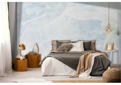 Carta da Parati superficie marmo bianco azzurro luxury 2
