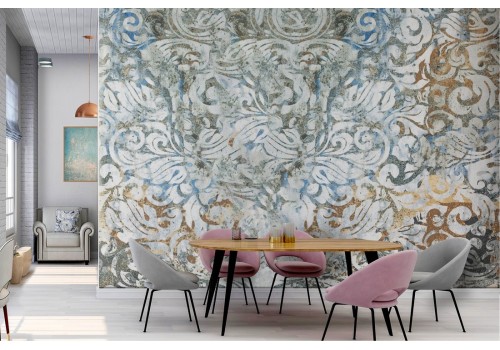 Vintage Plaster Flowers Wallpaper 2