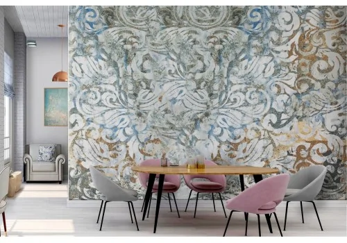 Vintage Plaster Flowers Wallpaper 2