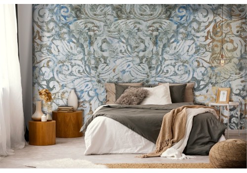Vintage Plaster Flowers Wallpaper