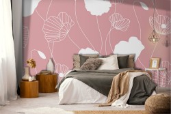 Carta da Parati Fiori Moderna Natura Stilizzata