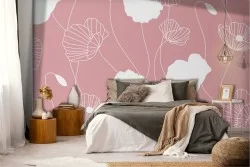 Modern Flowers Wallpaper Stylized Nature