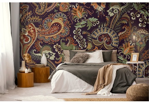 Abstract Vintage Leaves Wallpaper