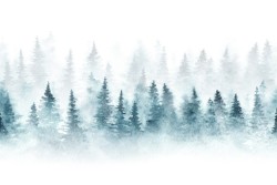 Carta da Parati alberi natura acquerello foresta