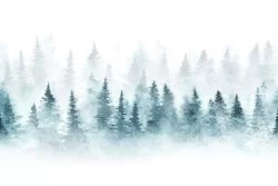 Carta da Parati alberi natura acquerello foresta