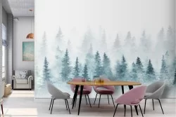 Wallpaper trees nature watercolor forest