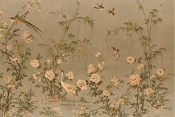 Carta da Parati natura tropicale fiori animali vintage