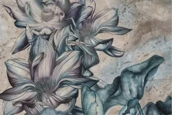 Carta da Parati fiori natura design vintage