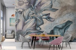 Vintage design nature flowers wallpaper