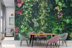 Carta da Parati foglie tropicali verdi foresta natura