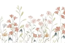 Minimalist modern nature wallpaper with stylized flowers