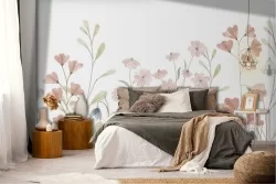 Stylized Nature Flowers Wallpaper