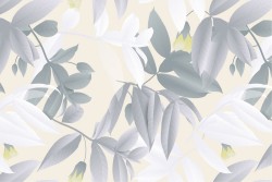 Carta da Parati foglie stilizzate natura design vintage