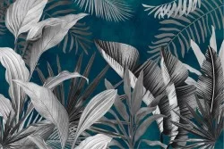Tropical leaves nature design wallpaper