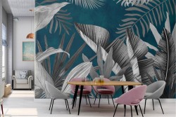 Carta da Parati foglie tropicali natura design