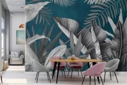 Tropical leaves nature design wallpaper