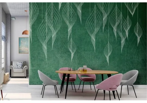 Wallpaper stylized leaves nature modern design