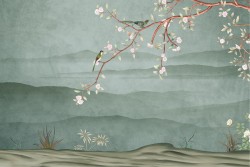 Wallpaper tree pink flowers nature minimal vintage