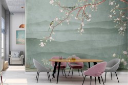 Wallpaper tree pink flowers nature minimal vintage