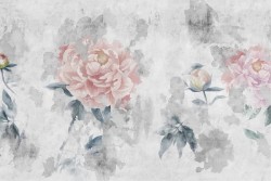 Carta da Parati natura fiori rosa vintage raffinata