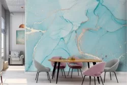 Carta da Parati superficie marmo azzurro luxury
