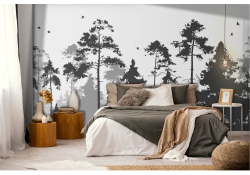 Modern Wallpaper Stylized Nature Trees