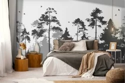 Modern Wallpaper Stylized Nature Trees