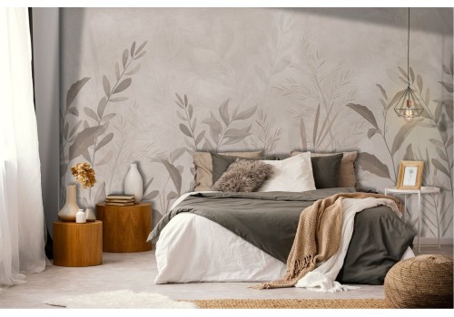 Stylized Nature Leaves Vintage Wallpaper