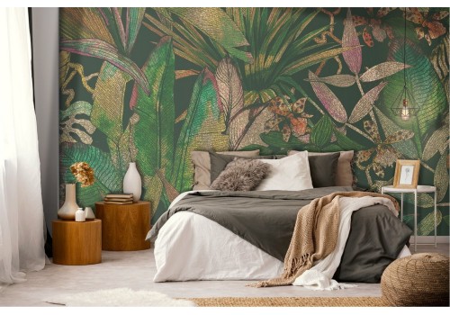 Vintage Tropical Leaves Wallpaper
