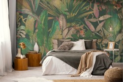 Vintage Tropical Leaves Wallpaper