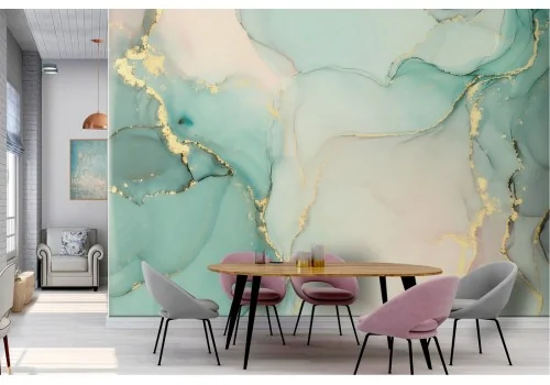 Turquoise marble luxury wallpaper 2